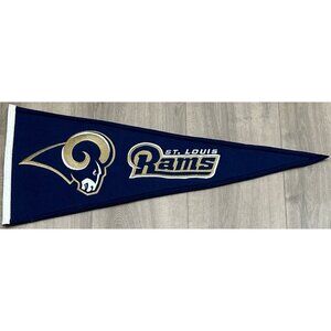 Vintage NFL Traditions St. Louis Rams Pennant Made With Wool & Embroidered 13x32
